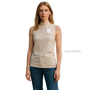 N:Philanthropy Kenton Mock Turtle Neck Tank Top Women Color Cloud Size S